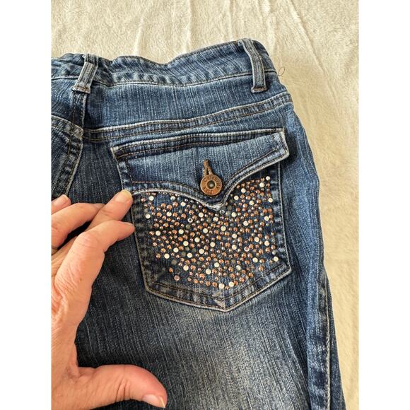 Celebrity Pink Bootcut Jeans – Size 3 – Rhinestone Pocket Low Rise - Picture 5 of 8